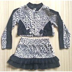 Conjunto Saia E Bolero Estampa Animal Print - Mini Bando