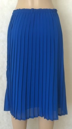 Saia Midi Plissada Azul Royal - comprar online