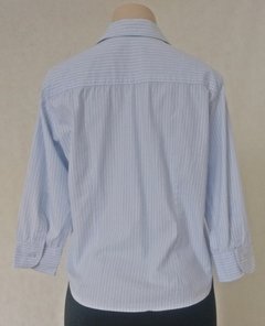 Camisa Azul Risca Branca - comprar online