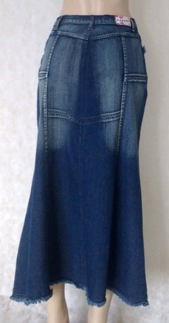 Saia Midi Jeans Azul - comprar online