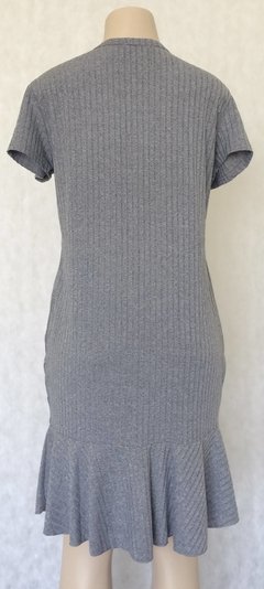 Vestido Médio Cinza Mescla Com Perola - Y&J - comprar online