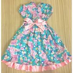 Vestido Floral Com Cinto E Barrado Em Cetim - comprar online