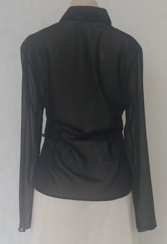 Camisa Manga Longa Preta Com Transparencia - Comtraje - comprar online