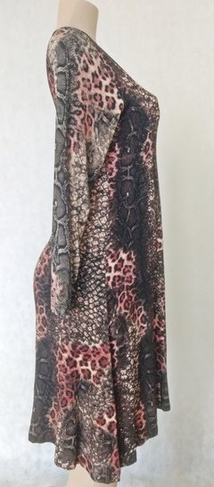 Vestido Médio Em Malha Animal Print - Bad Modas