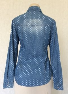 Camisa Azul De Poa Branco - Eagle Rock - comprar online
