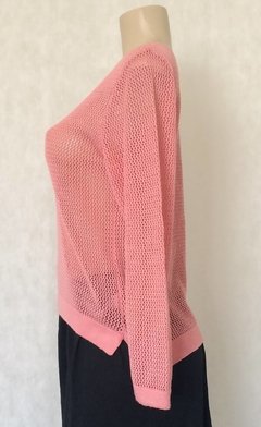 Blusa Tricot Rosa Manga Longa - Produtiva na internet