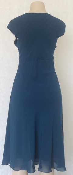 Vestido Azul Petroleo Bordado - Gregory - comprar online