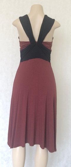 Vestido Malha Marrom E Preto - comprar online