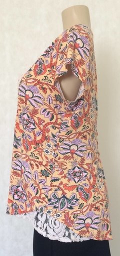 Blusa Estampa Floral Com Renda - Dep Amo na internet