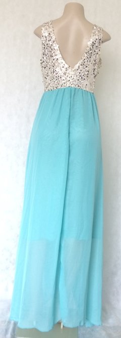 Vestido Verde Com Lantejoula Dourada - comprar online