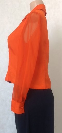 Camisa Laranja Com Transparencia - Roupas, sapatos e acessórios femininos novos e usados na ROSANA GREEN