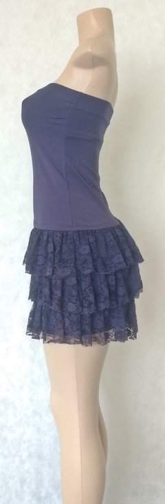 Vestido Mini Tomara Que Caia Com Babados Na Barra - Dankue - comprar online