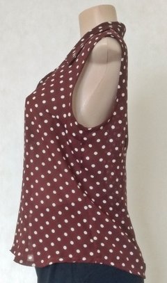 Camisa Cavada Poa Bege - Roupas, sapatos e acessórios femininos novos e usados na ROSANA GREEN