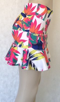 Saia Estampada Floral Neoprene - Gchloe - Roupas, sapatos e acessórios femininos novos e usados na ROSANA GREEN