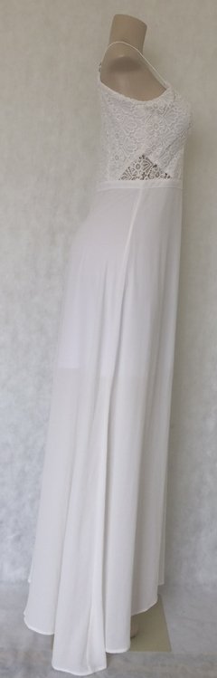 Vestido Branco Longo Com Renda - Delicia - Roupas, sapatos e acessórios femininos novos e usados na ROSANA GREEN