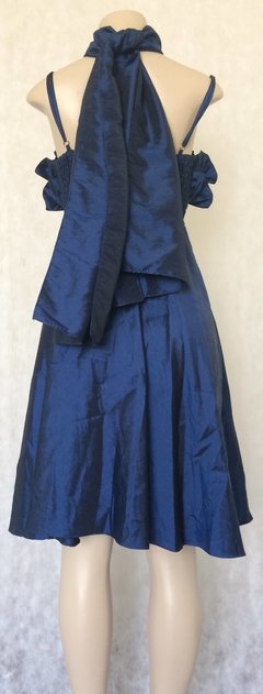 Vestido Festa Tafeta Azul - Confecções L.C. Arquivo - loja online