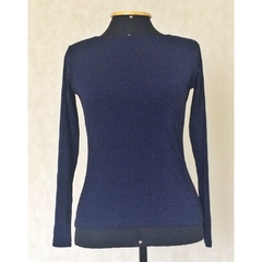 Blusa Azul Marinho Manga Longa