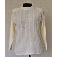 BLUSA BEGE TRICOT MANGA LONGA 