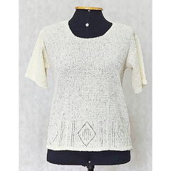 BLUSA DE FIO CREME MANGA CURTA