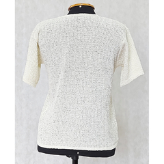 BLUSA DE FIO CREME MANGA CURTA