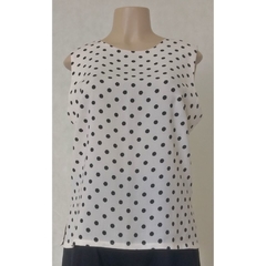 BLUSA RETA CAVADA POA PRETO - SIMPLET