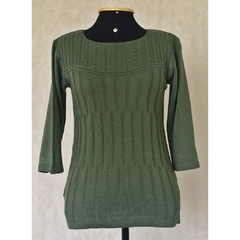 Blusa Tricot Manga 3/4 Com Canutilho- Malharia Toledo