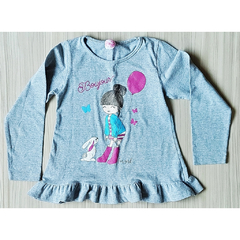 CAMISETA ESTAMPA MENINA COM COELHO - FOR GIRL