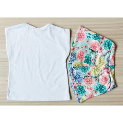 CONJUNTO BLUSA E SHORTS ESTAMPA FLORAL - LIS ANIS