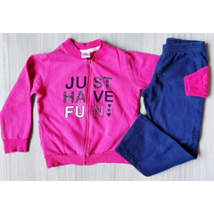 CONJUNTO JAQUETA DE MOLETOM PINK COM CALÇA  - NINA KIDS