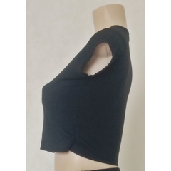 CROPPED PRETO COM ESTAMPA- NADA BELLA