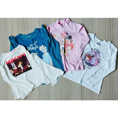 LOTE 4 CAMISETAS MANGA LONGA DISNEY