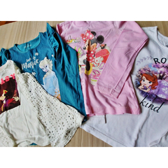 LOTE 4 CAMISETAS MANGA LONGA DISNEY