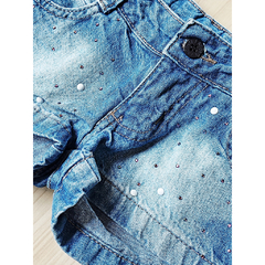 SHORTS JEANS COM APLIQUES - PARIZI