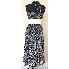 Vestido Midi Preto Estampa Floral - Casuale