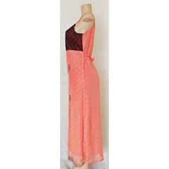 VESTIDO MIDI  RETO EM CREPE BORDADO- NANCY INDIA