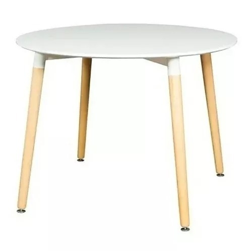 juego de comedor mesa redonda madera sillas eames