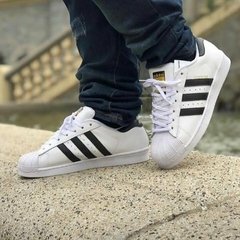 Adidas superstar best sale branco e cinza