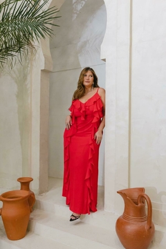 Vestido Longo Isadora com Fenda e Alças Reguláveis - comprar online