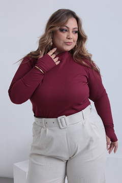 Blusa Canelada Cacharrel Dedal Rafaela - Moda Feminina Plus Size que valoriza suas curvas - Boutique Deva Rodrigues Plus - Curitiba