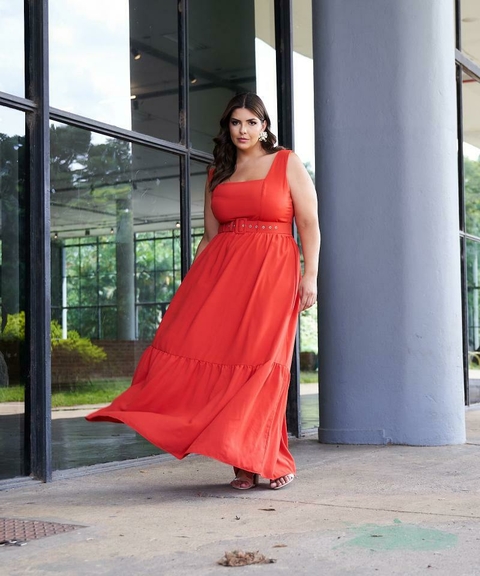 Vestido salmão plus size best sale