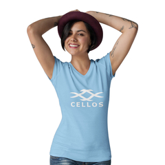 Camiseta Feminina Gola V Cellos Horns Premium - QESTILOS - Todos os estilos em um só lugar