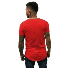 Camiseta Longline Cellos Stripe Premium Vermelho