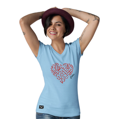 Camiseta Feminina Gola V Cellos Heart Premium