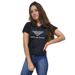 Camiseta Feminina Gola V Cellos Mosaico Premium - QESTILOS - Todos os estilos em um só lugar