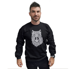 Moletom Crew Neck Cellos Abstract Wolf Premium