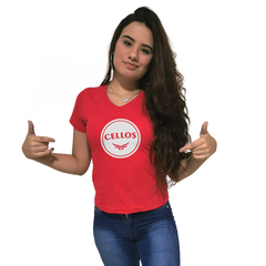 Camiseta Feminina Gola V Cellos Bowl Premium - QESTILOS - Todos os estilos em um só lugar