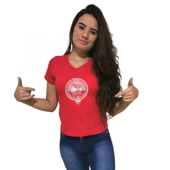 Camiseta Feminina Gola V Cellos Boom Box Premium - QESTILOS - Todos os estilos em um só lugar
