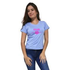 Camiseta Feminina Gola V Cellos Sigle Rose Premium - QESTILOS - Todos os estilos em um só lugar