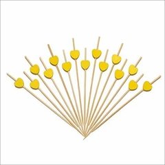 Picks Corazón Amarillo x15 unidades