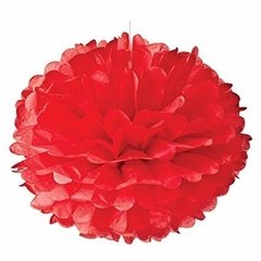 Pompón Papel Seda Rojo 28cms xunidad